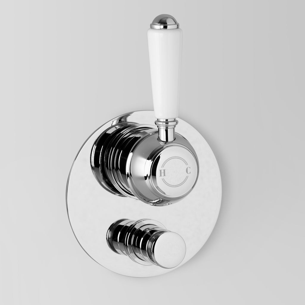 Olde English Signature -  Classic Olde English Signature Diverter Mixer White Lever