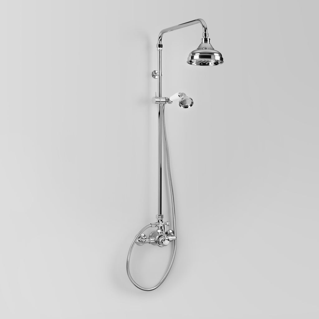  - Classic Olde English Signature Shower Set V3 with Metal Lever wall entry at 150mm fixed centres with 150mm shower rose & Hand Shower