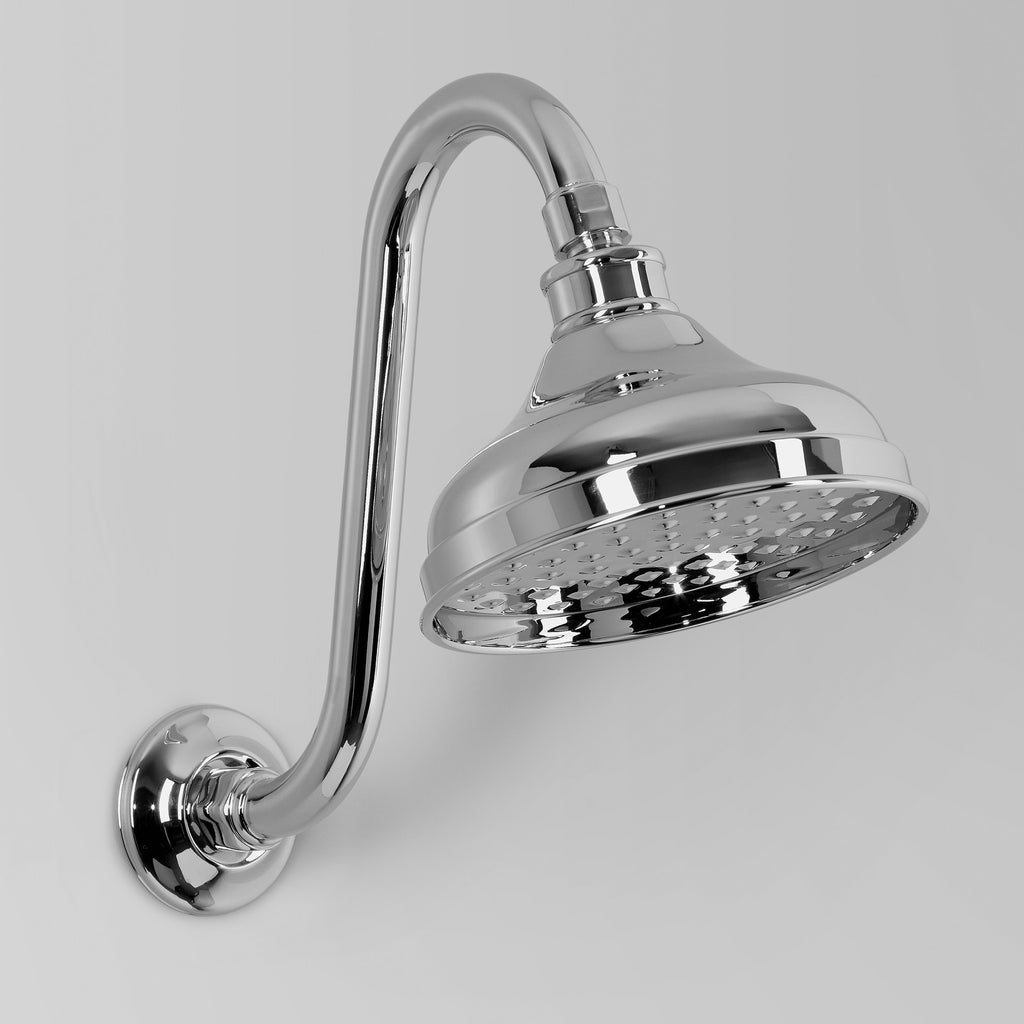 Olde English -  Classic Olde English Shower Arm & Rose Only with Gooseneck Arm & 150mm rose