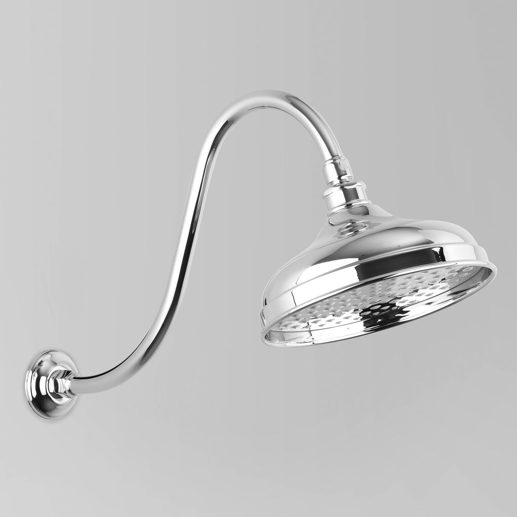  - Classic Olde English Shower Arm & Rose Only V4 with 200mm ball joint rose