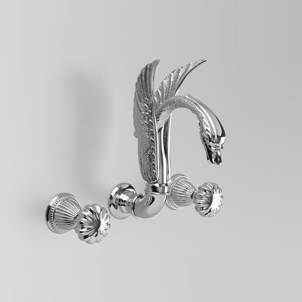  - Classic Swan Wall Set 195mm quick fix spout