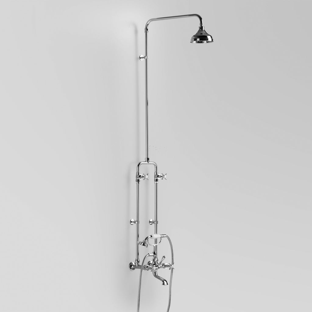  - Classic Olde English Bath Shower Set with Hand Shower wall entry at 165mm fixed centres with 150mm shower rose
