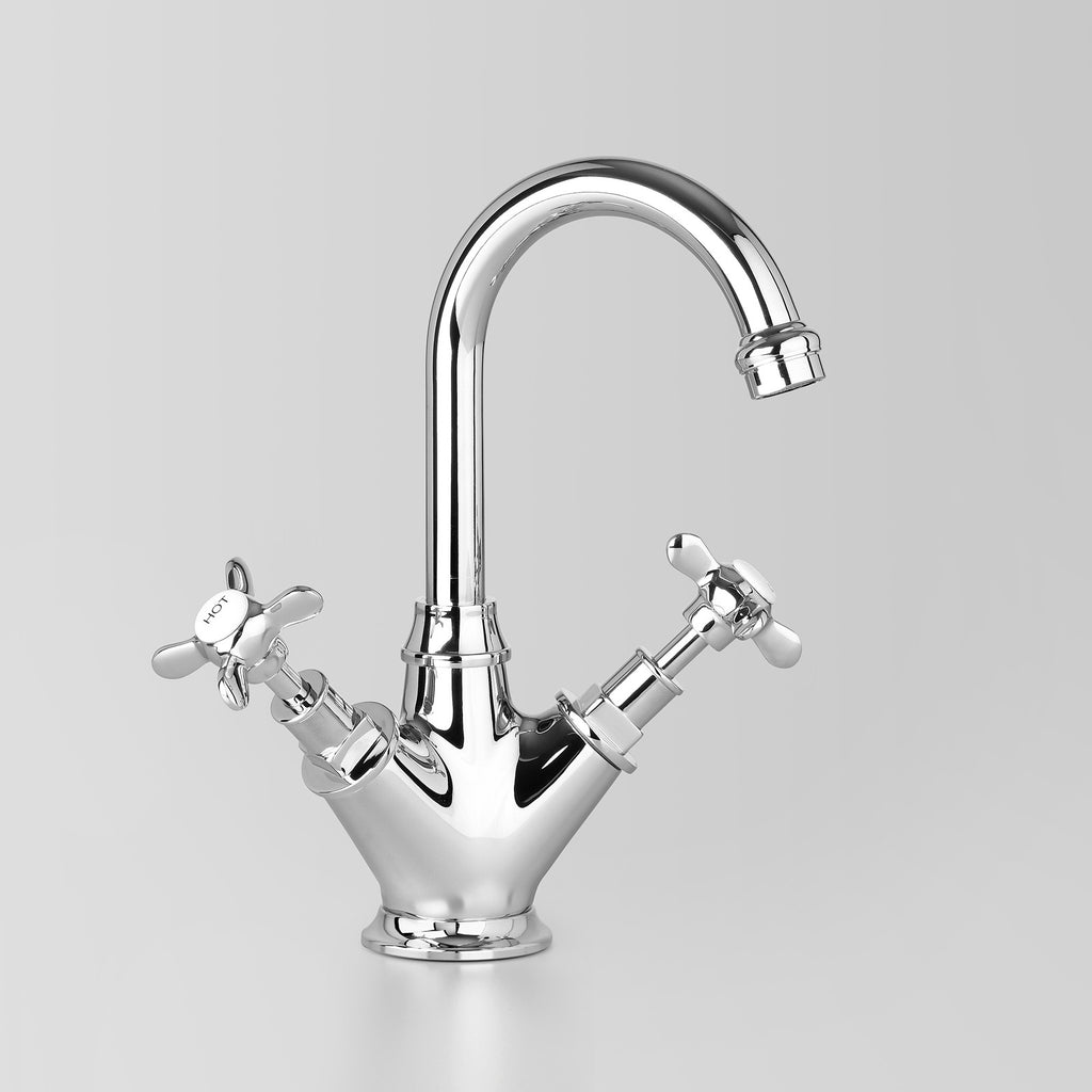 Tap Ware, Showers and Accessories -  Classic Olde English Basin Twinner V2 110mm swivel spout