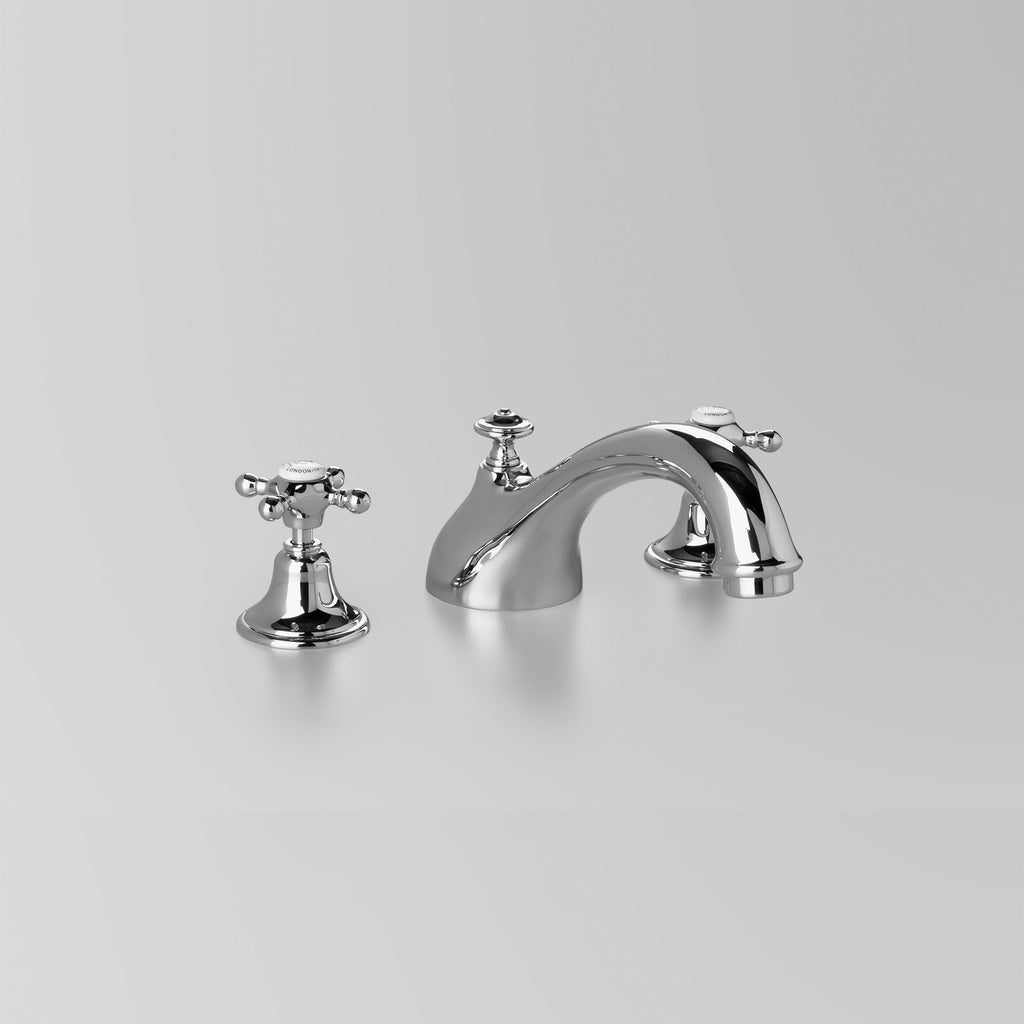 - Classic Edwardian Hob Spa Set 210mm quick fix spout including bodies & tee (flow control option)