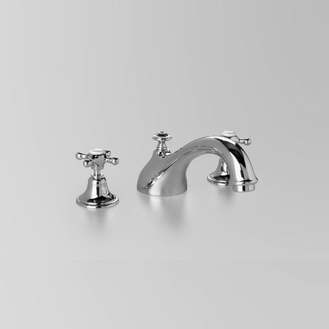 Classic Edwardian Hob Spa Set 210mm quick fix spout including bodies & tee (flow control option)