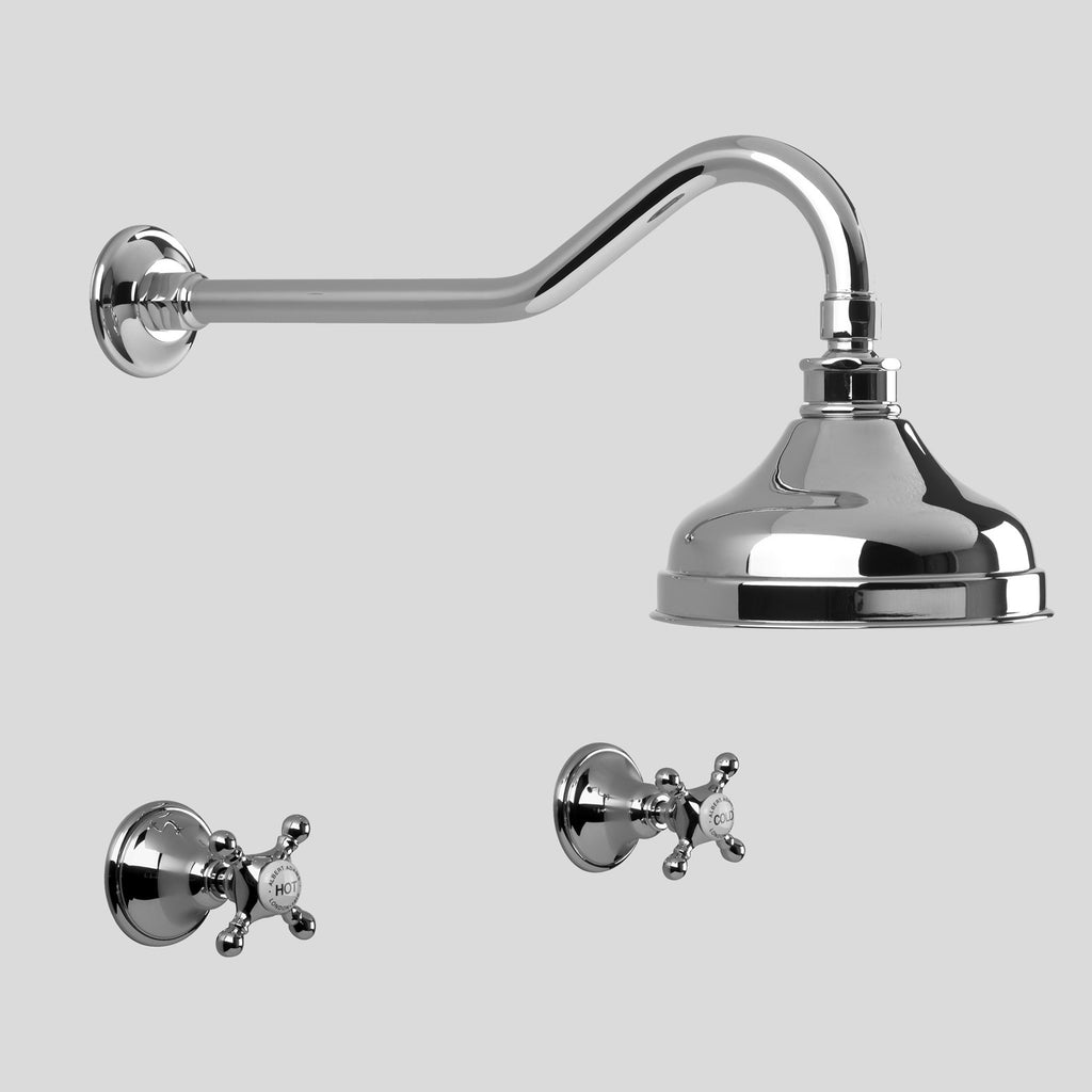 Tap Ware, Showers and Accessories -  Classic Edwardian Shower Set with 150mm ball joint rose