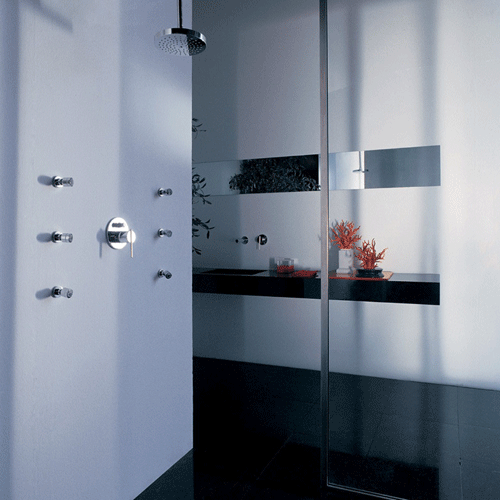 Spin Showerhead On 130mm Ceiling Arm