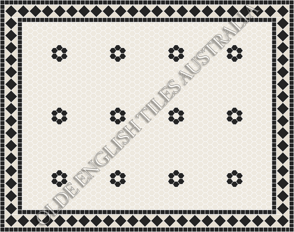 Algonquin 25 White with Black Pattern – Olde English Tiles™