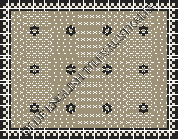 Classic Mosaic Patterns - Algonquin 25 Light Grey with Black Pattern
