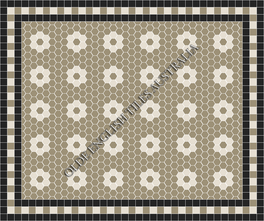 Classic Mosaic Patterns - Algonquin 50 Light Grey with White Pattern