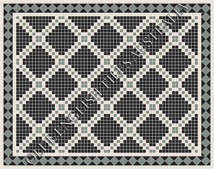  - Astoria 20 Multi Black with White & Light Green Pattern