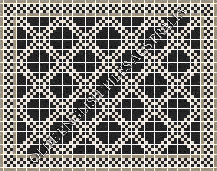 Classic Mosaic Patterns - Astoria 20 Black with White Pattern