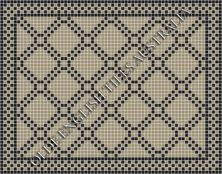 Mosaic Tiles - Astoria 20 Light Grey with Black Pattern