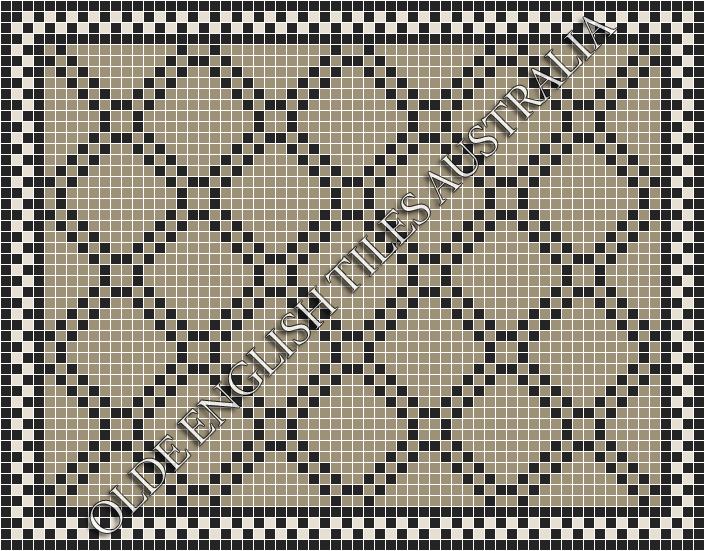 Mosaic Tiles - Astoria 20 Light Grey with Black Pattern