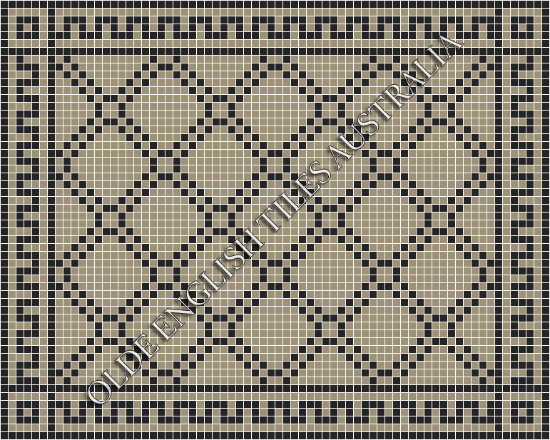 Mosaic Tiles - Astoria 20 Light Grey with Black Pattern