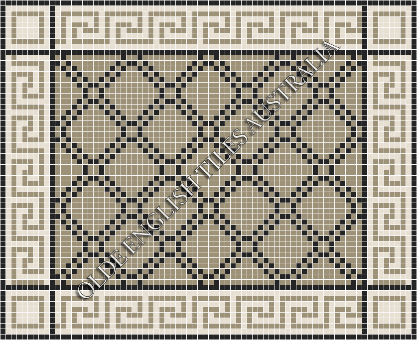 Classic Mosaic Patterns - Astoria 20 Light Grey with Black Pattern