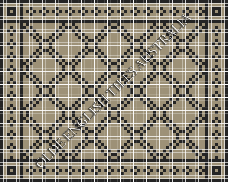 Mosaic Tiles - Astoria 20 Light Grey with Black Pattern