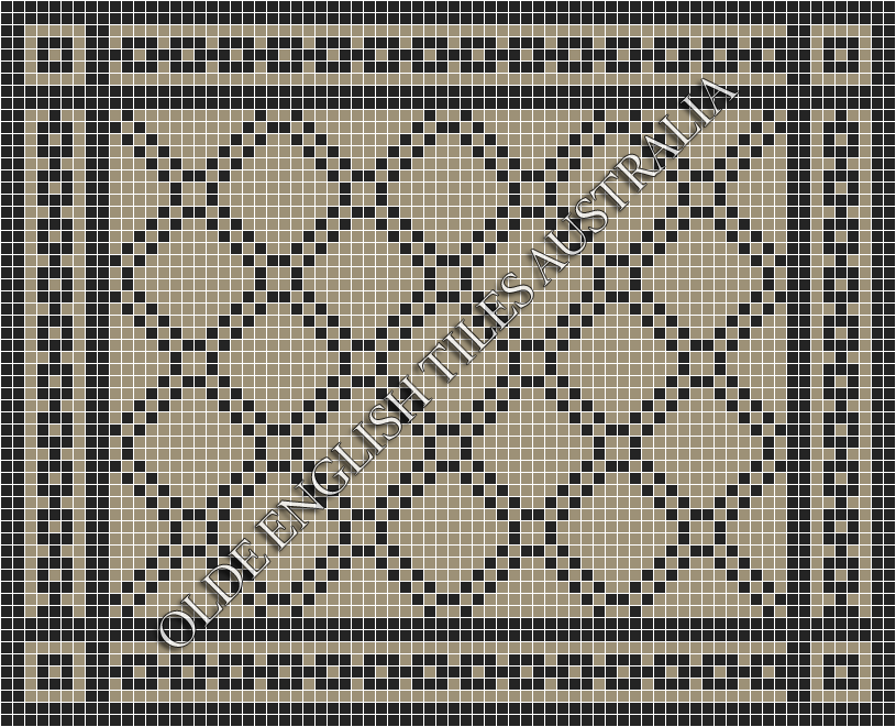 Mosaic Tiles - Astoria 20 Light Grey with Black Pattern