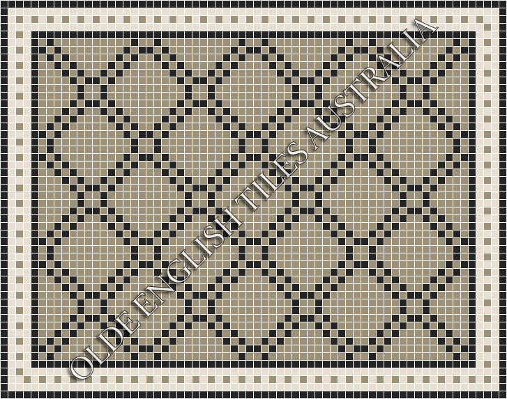 Mosaic Tiles - Astoria 20 Light Grey with Black Pattern