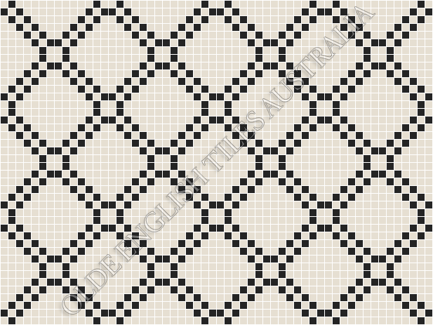 Mosaic Tiles - Astoria 20 White with Black Pattern