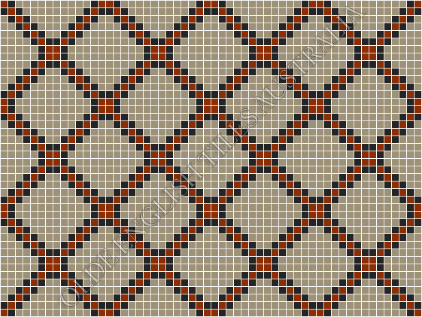 Classic Mosaic Patterns - Astoria 20 Multi Light Grey with Black & Special Red Pattern