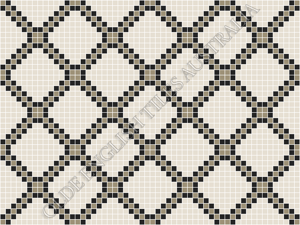 Classic Mosaic Patterns -  Astoria 20 Multi White with Light Grey & Black Pattern