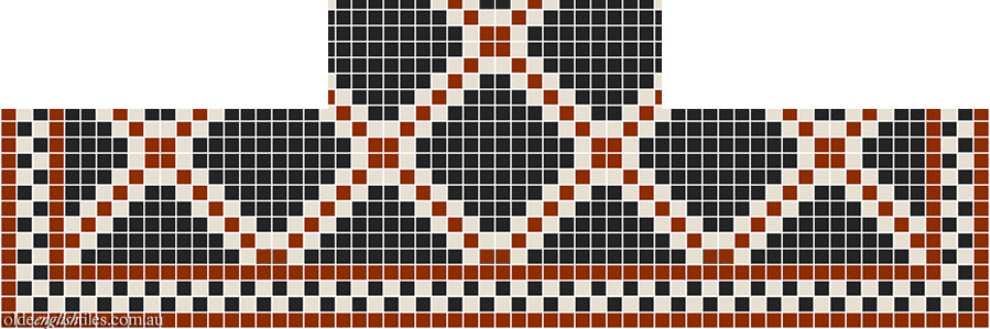 Fireplace Mosaic -  Astoria Multi 20 with Checkerboard border - Option 1
