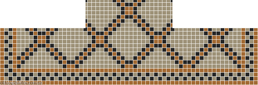 Fireplace Mosaic -  Astoria Multi 20 with Checkerboard border - Option 3