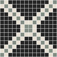 Classic Mosaic Patterns - Astoria 20 Multi Black with White & Light Green Pattern