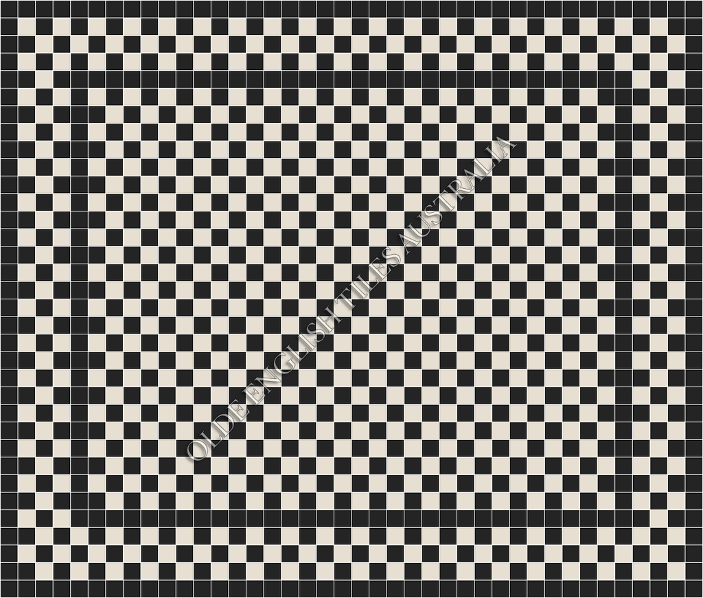Classic Mosaic Patterns - Barclay 50 Black with White Pattern