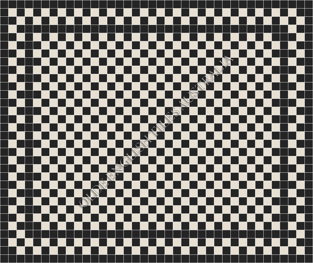 Classic Mosaic Patterns - Barclay 50 Black with White Pattern