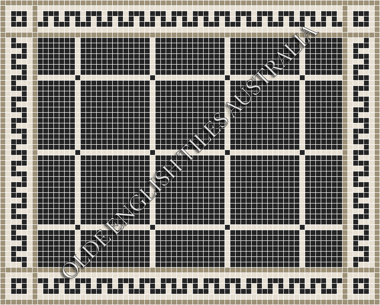 Classic Mosaic Patterns - Brooklyn 20 Black with White Pattern
