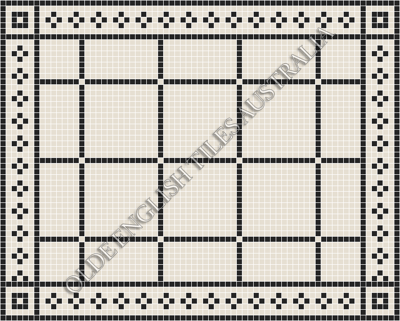 Classic Mosaic Patterns - Brooklyn 20 White with Black Pattern