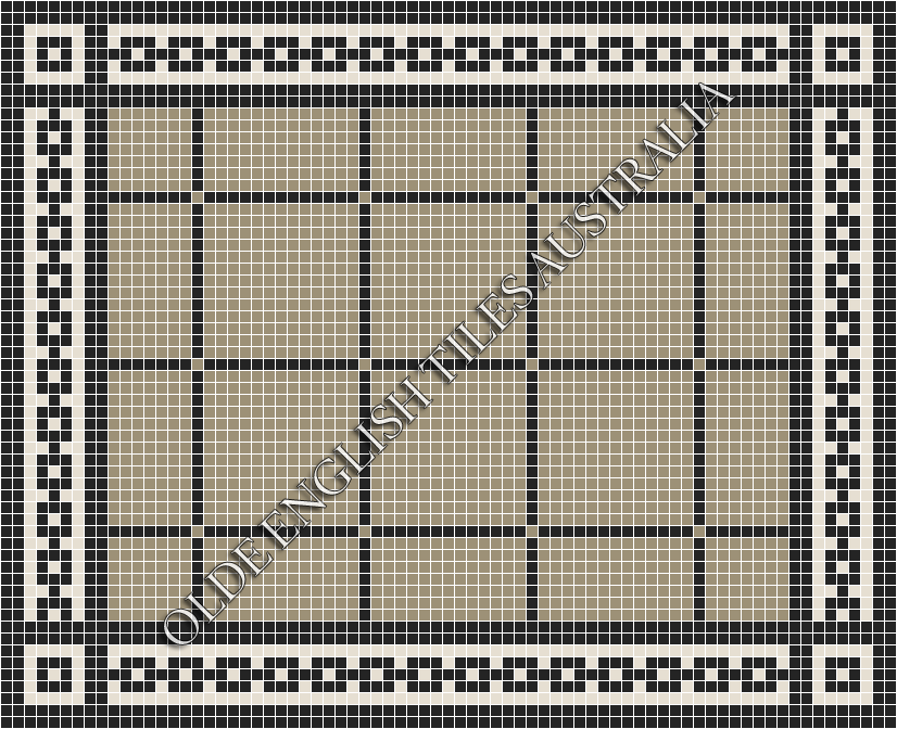 Classic Mosaic Patterns - Brooklyn 20 Light Grey with Black Pattern