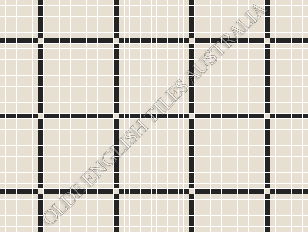 Classic Mosaic Patterns -  Brooklyn 20 White with Black Pattern