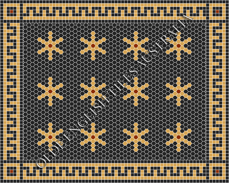  - Central Park 25 Black with Yellow & Special Red Pattern