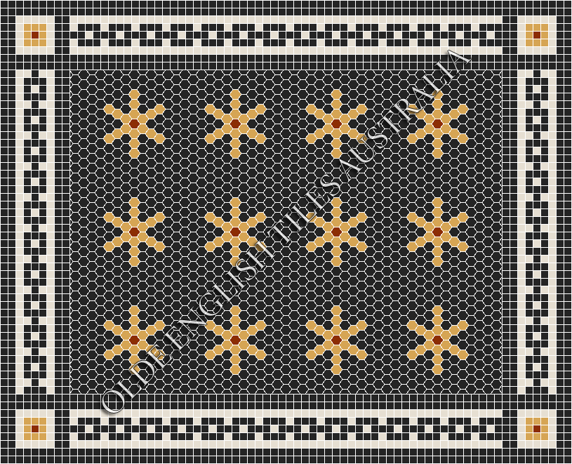  - Central Park 25 Black with Yellow & Special Red Pattern