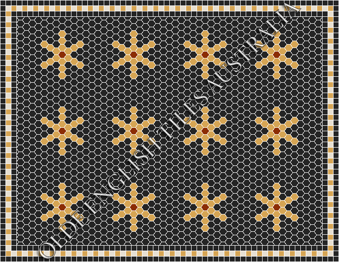  - Central Park 25 Black with Yellow & Special Red Pattern