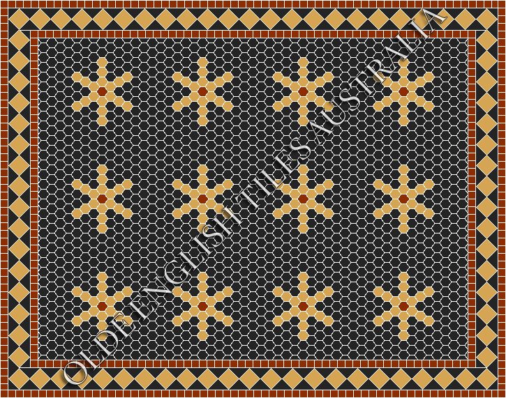  - Central Park 25 Black with Yellow & Special Red Pattern