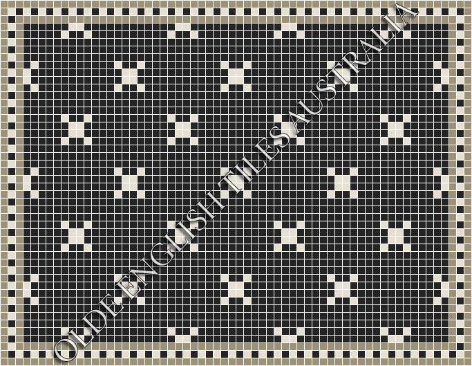 Classic Mosaic Patterns - Charleston 20 Black with White Pattern