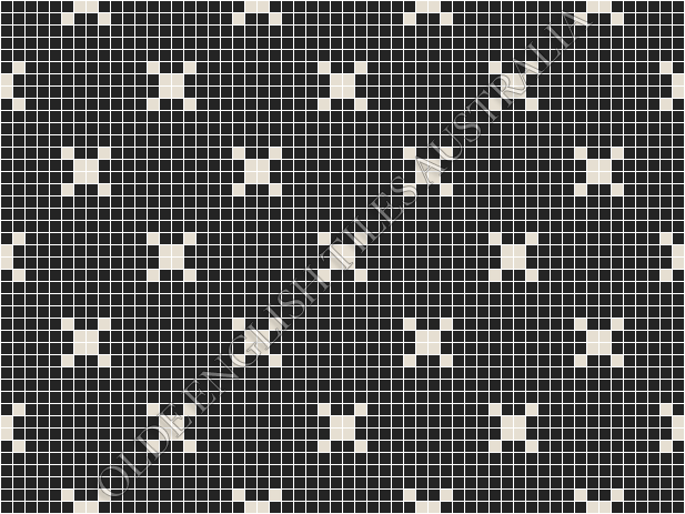 Classic Mosaic Patterns -  Charleston 20 Black with White Pattern