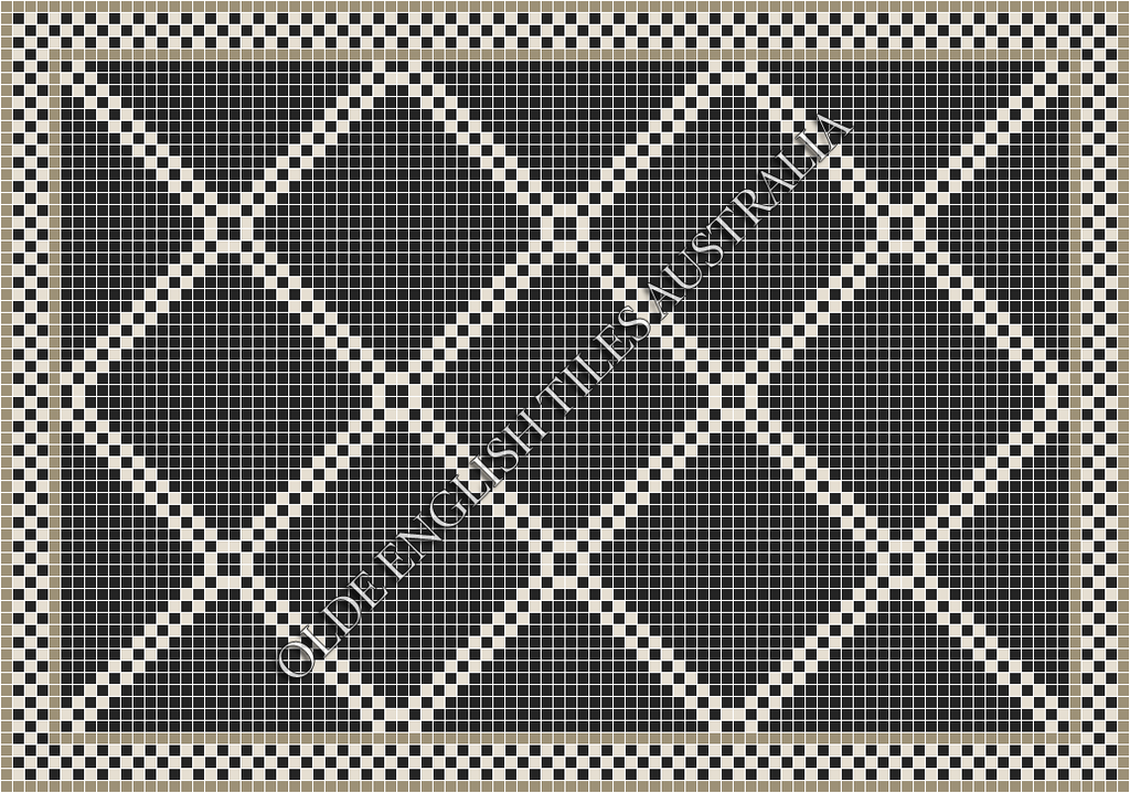 Classic Mosaic Patterns - Chrysler 20 Black with White Pattern