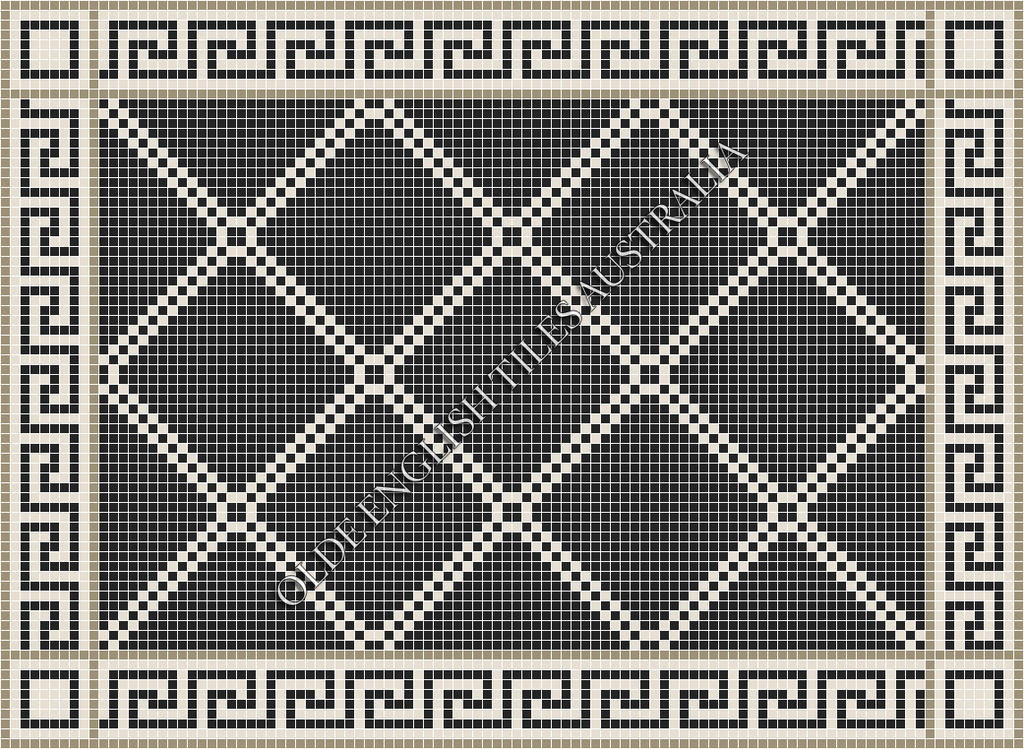 Classic Mosaic Patterns - Chrysler 20 Black with White Pattern