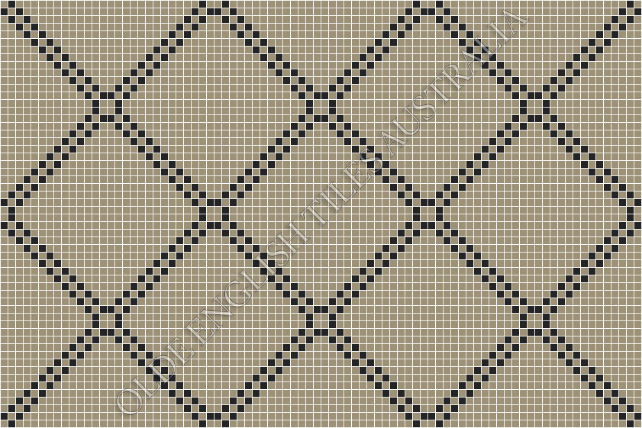 Classic Mosaic Patterns -  Chrysler 20 Light Grey with Black Pattern