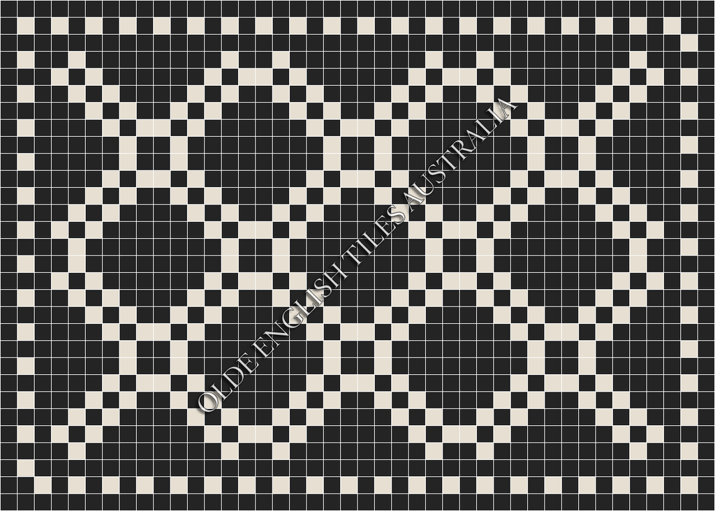 Classic Mosaic Patterns - Chrysler 50 Black with White Pattern