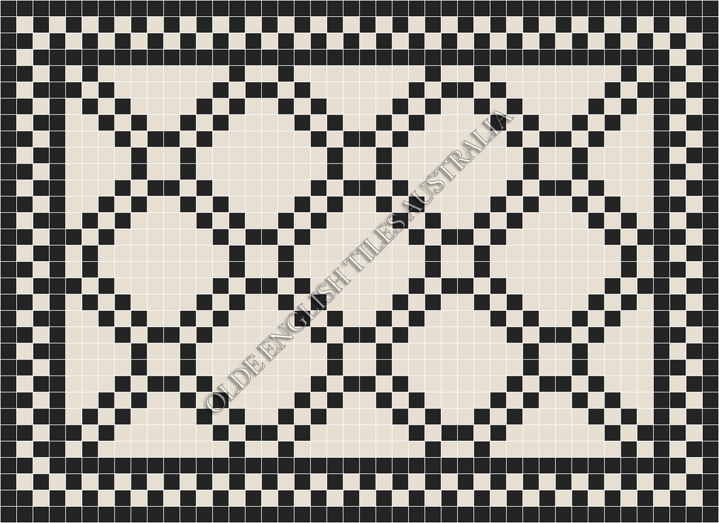 Classic Mosaic Patterns - Chrysler 50 White with Black Pattern