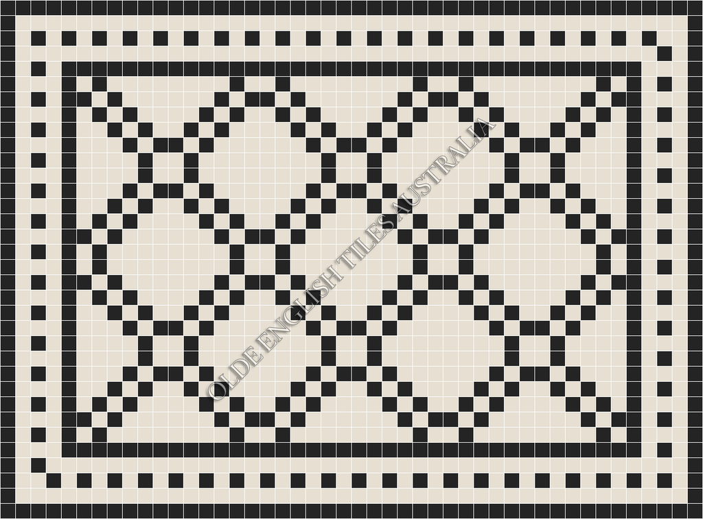 Classic Mosaic Patterns - Chrysler 50 White with Black Pattern