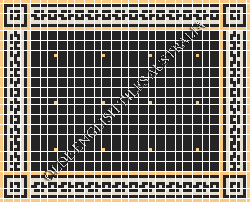 Classic Mosaic Patterns - Confetti 20 Black with Oatmeal Pattern