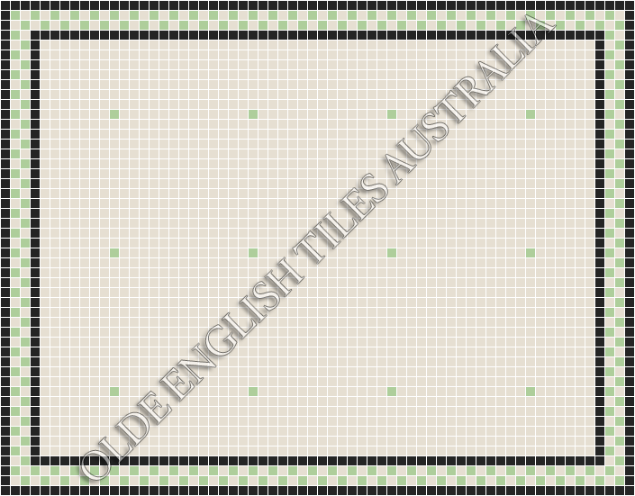 Classic Mosaic Patterns - Confetti 20 White with Sage Pattern