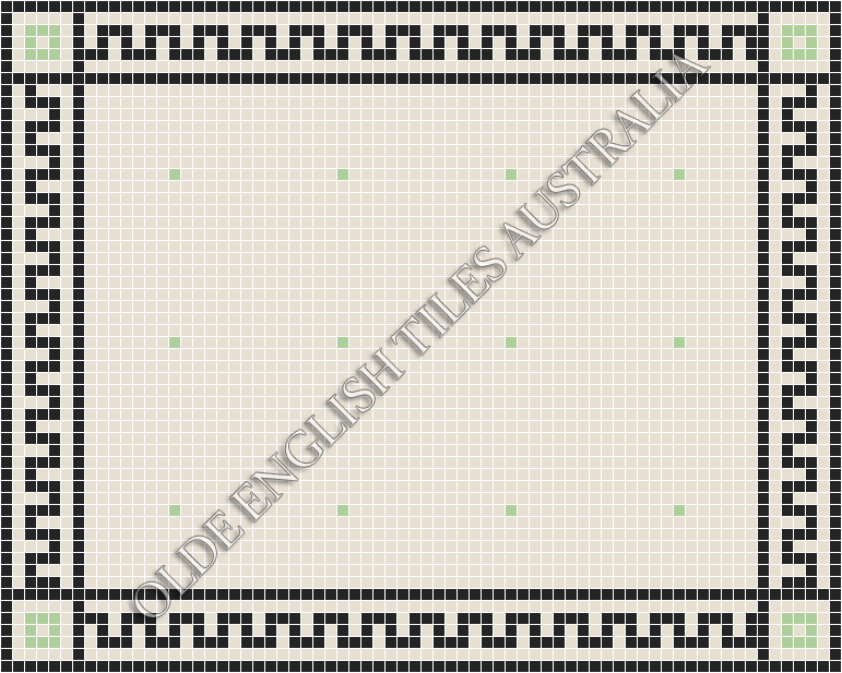 Classic Mosaic Patterns - Confetti 20 White with Sage Pattern